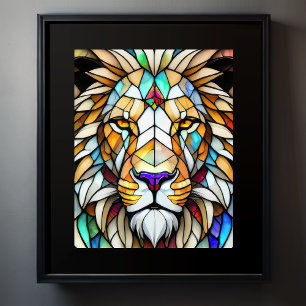 Póster Litro estilo de vidrio manchado de color de agua 5