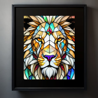 Póster Litro estilo de vidrio manchado de color de agua 5