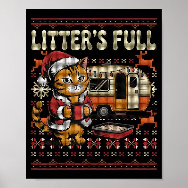 Póster Litter’s Full Cat Parody Cat Owner Christmas Ugly  (Frente)
