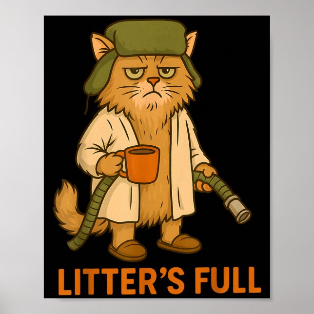 Póster Litter’s Full Funny Cat Christmas Humor Quote  (Frente)