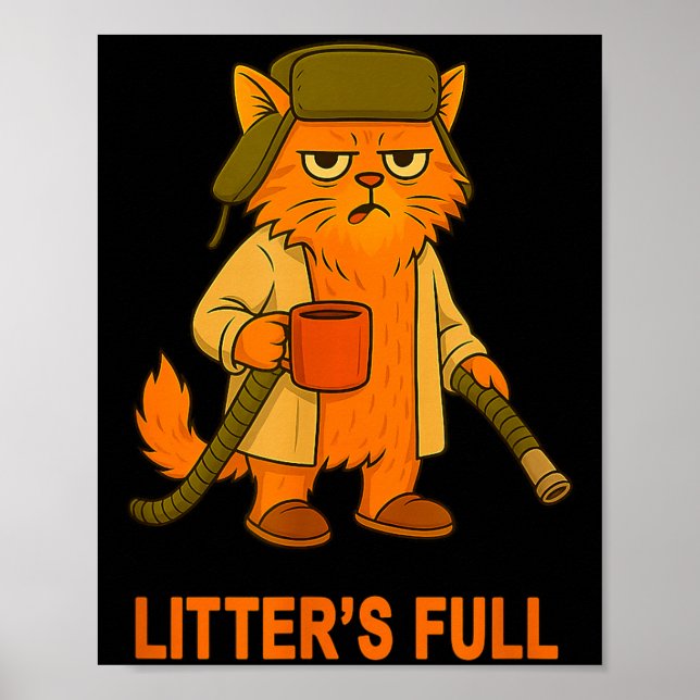 Póster Litter’s Full Funny Cat Lover Feline Humor Christm (Frente)