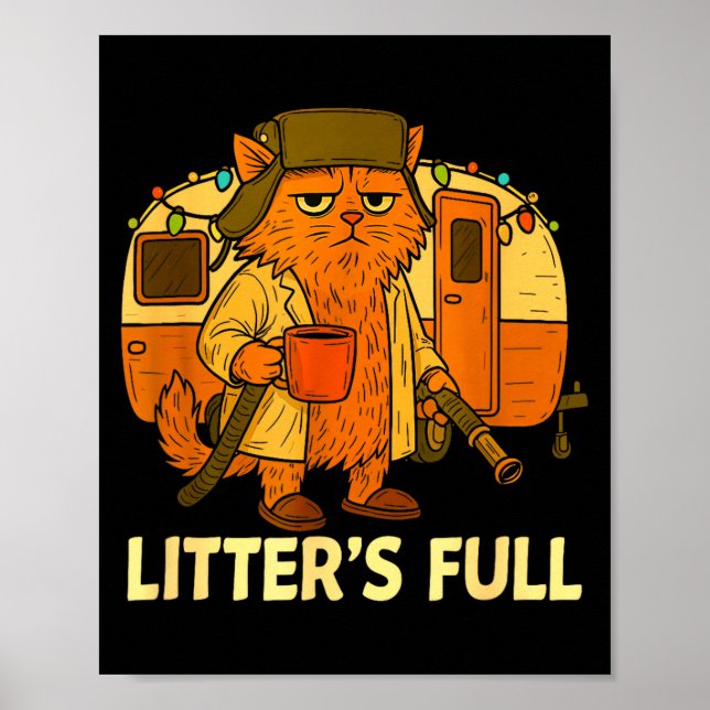 Póster Litter’s Full Funny Cat Lovers Christmas For Men W (Frente)