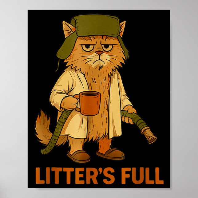 Póster Litter’s Full Funny Cat Lovers Christmas For Men W (Frente)