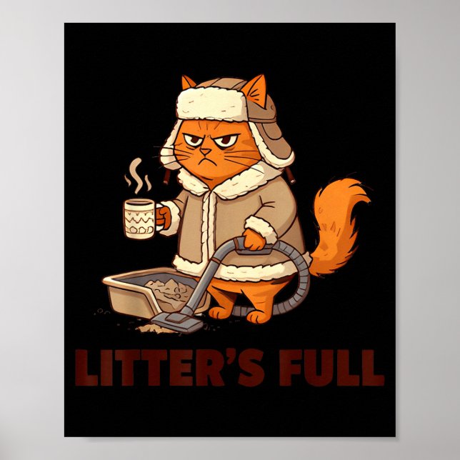 Póster Litter’s Full Funny Cat Lovers Christmas Xmas  (Frente)