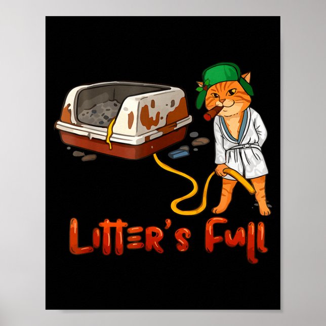 Póster Litter’s Full Funny Cat Lovers Christmas Xmas Mpy  (Frente)