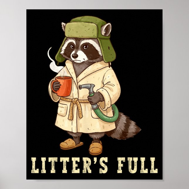 Póster Litter’s Full Funny Raccoon Christmas Mpy Raccoon  (Frente)