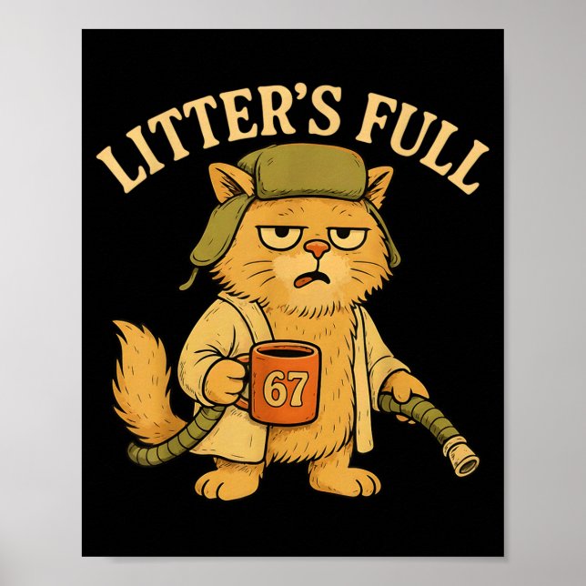 Póster Litter’s Full Funny Six Seven 67 Meme Cat Lovers C (Frente)