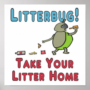 Póster Litterbug lleva tu litera a casa