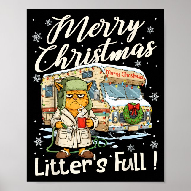 Póster Litter's Full Funny Cat Parody Outfit Sarcastic Ch (Frente)