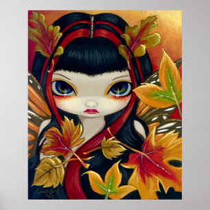Póster Little Autumn Leaves ART PRINT fall fairy