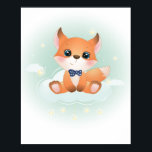 Póster Little baby boy fox<br><div class="desc">Little baby boy fox . with stars. nursery kid's decor</div>