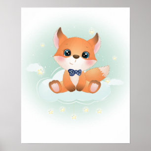 Póster Little baby boy fox 