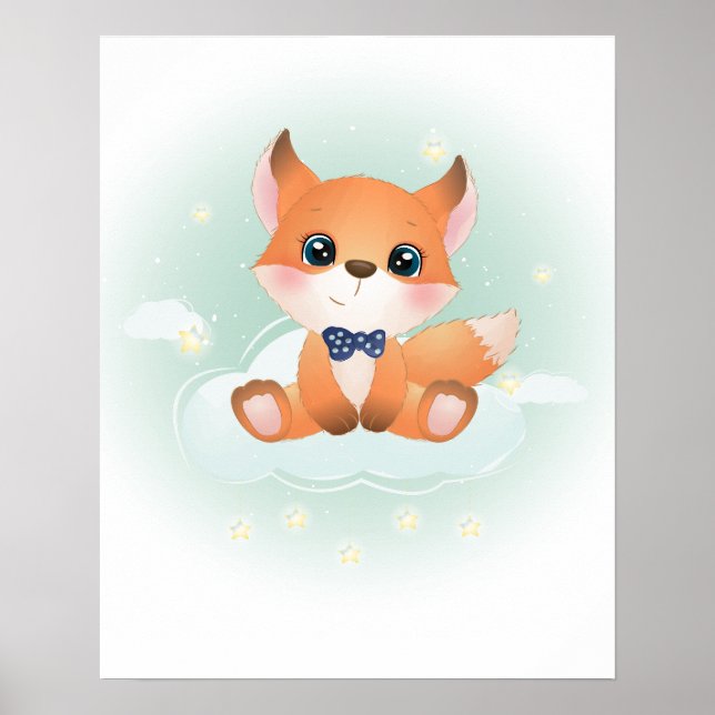 Póster Little baby boy fox  (Frente)
