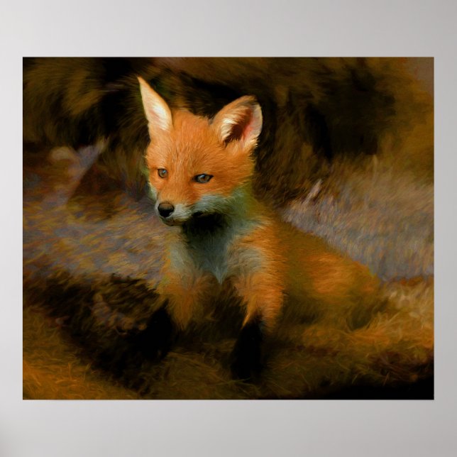 Póster Little Baby Fox Cub Portrait (Frente)