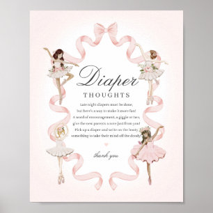 Póster Little Ballerina Diaper Thoughts Baby Shower