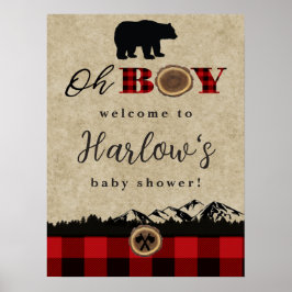 Póster Little Bear Flannel Lumberjack Welcome Sign