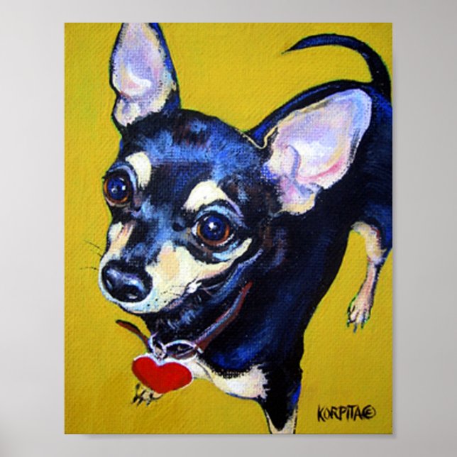 Póster Little Bitty Chihuahua - Black and Tan Chihuahua (Frente)