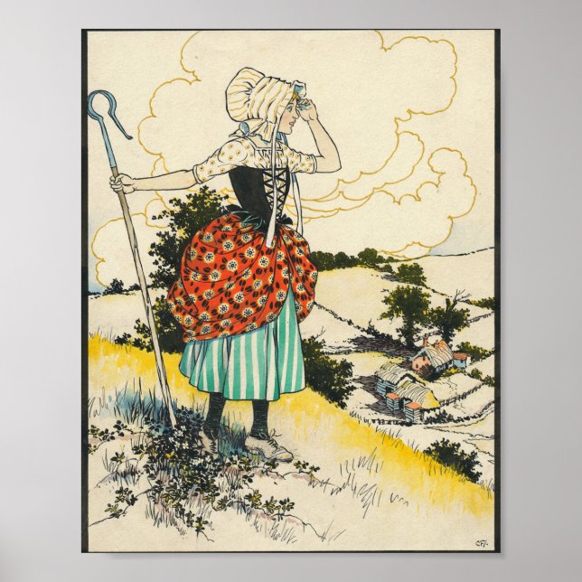 Póster Little Bo Peep by Charles Folkard (Frente)