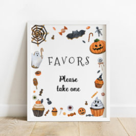 Póster Little Boo Halloween Baby Shower Favores