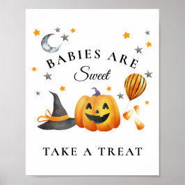 Póster Little Boo Halloween Baby Shower Sweet Favors