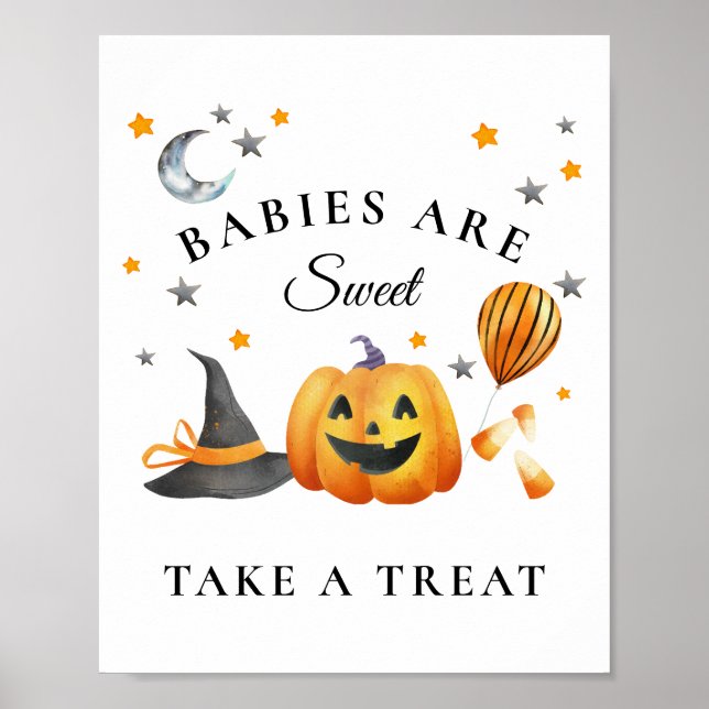 Póster Little Boo Halloween Baby Shower Sweet Favors (Frente)