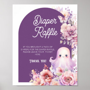 Póster Little Boo Halloween Diaper raffre Baby Shower