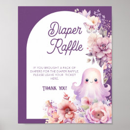 Póster Little Boo Halloween Diaper raffre Baby Shower