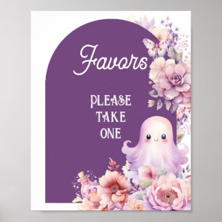 Póster Little Boo Halloween Favors por favor tome una