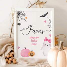Póster Little Boo Halloween Favors por favor tome una