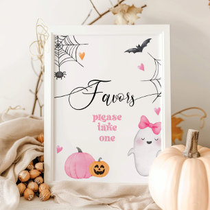 Póster Little Boo Halloween Favors por favor tome una