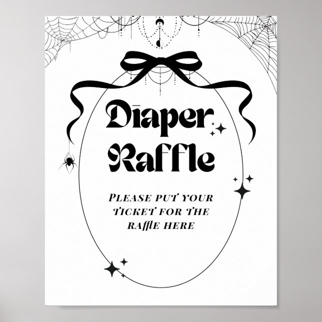Póster Little Boo Minimal Gothic Halloween Baby Shower (Frente)