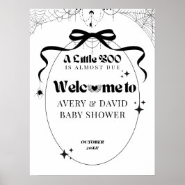 Póster Little Boo Minimal Gothic Halloween Baby Shower