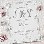 Póster Little Bundle Of Joy Christmas Baby Shower Welcome<br><div class="desc">Celebrate in style with this trendy baby shower welcome sign. The design is easy to personalize with your own wording and your family and friends will be thrilled when they see this fabulous party sign. Matching party items can be found in the collection.</div>