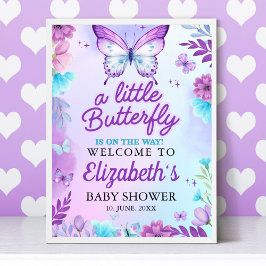 Póster Little Butterfly is on the way Baby shower