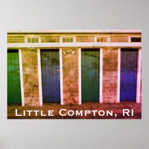 Póster Little Compton, RI Summer Beach Cabanas (LC)
