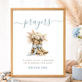 Póster Little Cowboy Boots Baby Shower Prayers For Baby