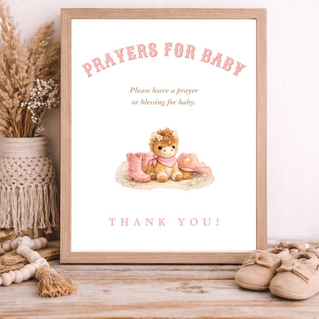 Póster Little Cowgirl Baby Shower Prayers for Baby (Subido por el creador)