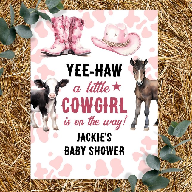 Póster Little Cowgirl Pink Rodeo Baby Shower (Subido por el creador)