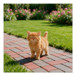 Póster Little cute orange cat
