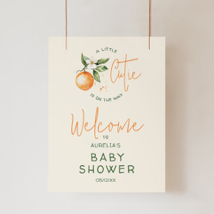 Póster Little Cutie Citrus Bienvenidos al Rótulo Baby Sho