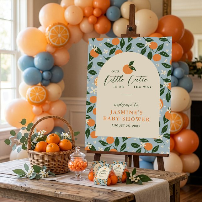 Póster Little Cutie Orange Citrus Baby Shower Welcome (Subido por el creador)