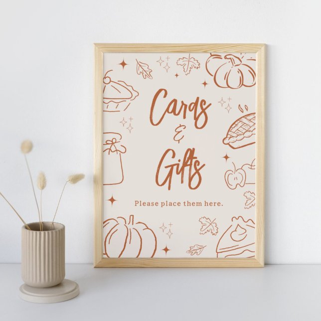 Póster Little Cutie Pie Baby Shower Cards and Gifts Sign (Little Cutie Pie Baby Shower Cards and Gifts Sign)