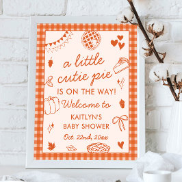 Póster Little Cutie Pie On The Way! Fall Baby Shower