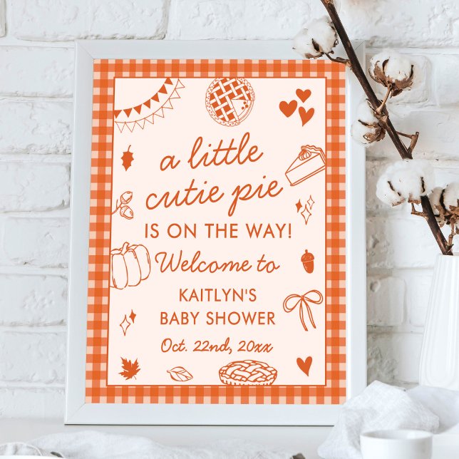 Póster Little Cutie Pie On The Way! Fall Baby Shower (Subido por el creador)