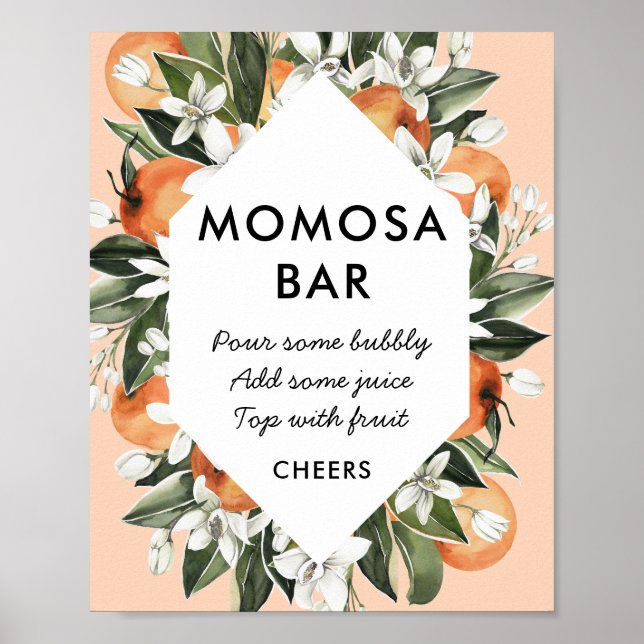 Póster Little Cutie Themed Baby Shower Momosa Bar (Frente)