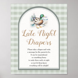 Póster Little Duckling Baby Shower Late Night Diapers