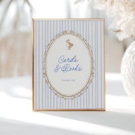 Póster Little Duckling Cottage Blue Cards and Books