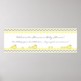 Póster Little Ducks Baby Shower Banner Welcome sign