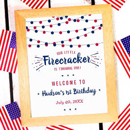 Póster Little Firecracker 4th Of July 1st Birthday