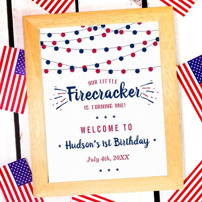 Póster Little Firecracker 4th Of July 1st Birthday (Subido por el creador)